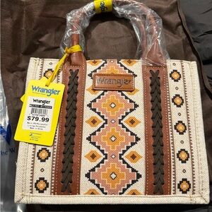 Wrangler Brown, Cream & Gold Southwestern Pattern Tote